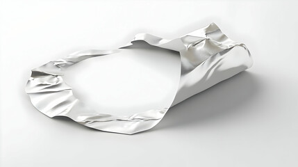 Silver Foil Wrinkled and Bent Into a Circle Shape Abstract Background Animation