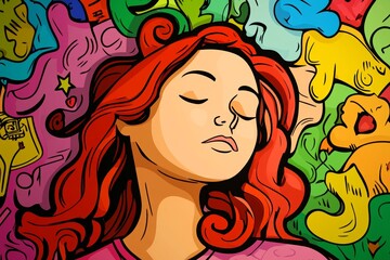 World Mental Health Day.  Mental health problems and ways to strengthen it, as well as the prevention and treatment of mental disorders. Illustration about mental and mental health.