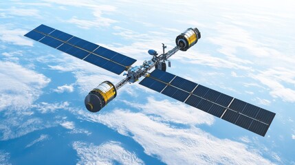 Fototapeta premium Inmarsat-5 clipart, element, 3D illustration, realistic, isolated on white background