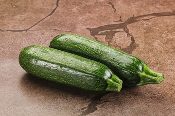 Raw green ripe zucchini vegetable