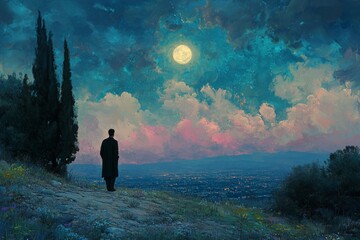 Fototapeta premium Yom Kippur. Day of Atonement. Doomsday. Forgiveness Day. In Judaism the most important day celebrated.