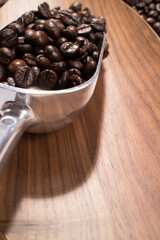 coffee beans in the spoon