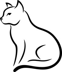 A cat is sitting on a white background