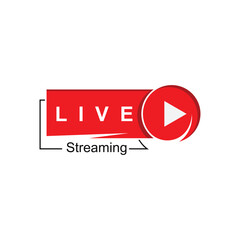 Live streaming play logo icon vector