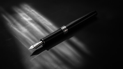 luxury fountain pen in the dark