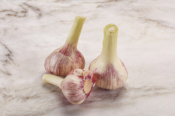 Young garlic heap for cooking