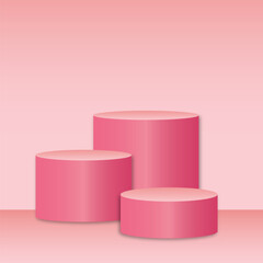 pink podium background for product presentation vector illustration