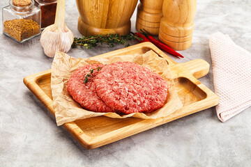 Raw beef minced meat cutlet