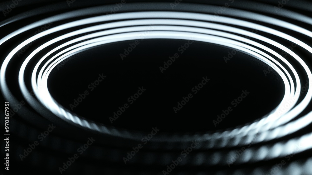 Poster Circle interfaces with holograms, high-tech futuristic button display. Cyber GUI element for digital technology concept. 3D illustration.