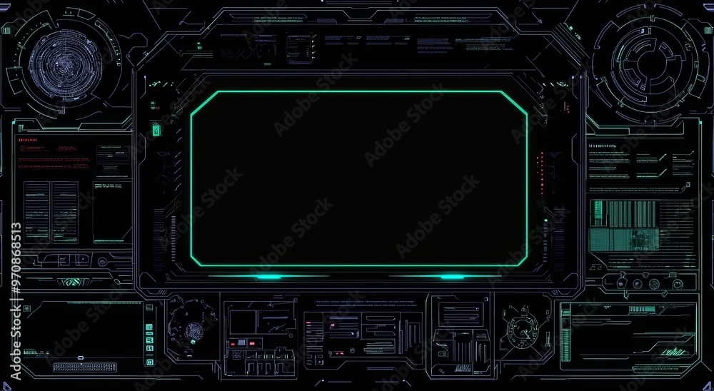 Poster Create futuristic frames and headers for the HUD user interface. Create callouts, headers, frames, pointers, info, and dialog boxes for the HUD user interface.
