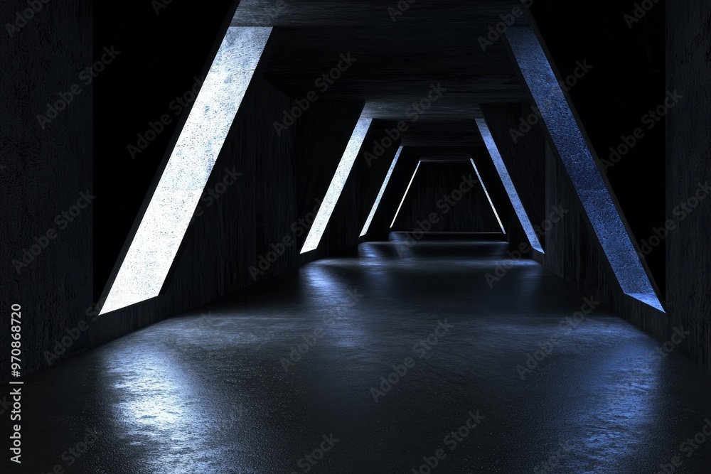Poster the background is a futuristic sci-fi desert landscape with an empty dark room.