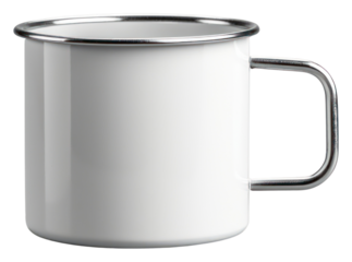 PNG  Stainless enamel mug mockup coffee drink cup.