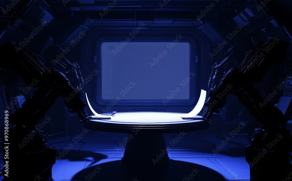Aufkleber for technology product, crypto currency, computer or high-tech background. all elements are rendered