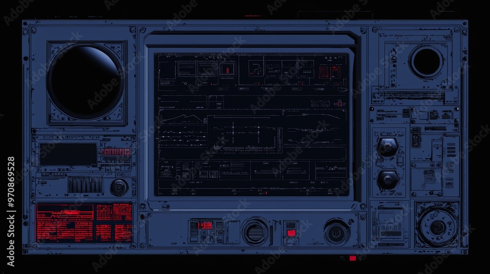 Poster UI elements for a futuristic HUD. Games UI. Sci-fi screens.