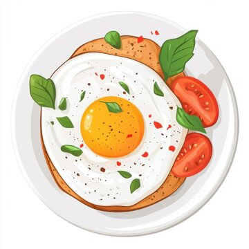 fried egg toast plate food clip art preview