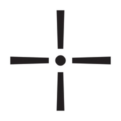 Black symbol crosshair flat icon design