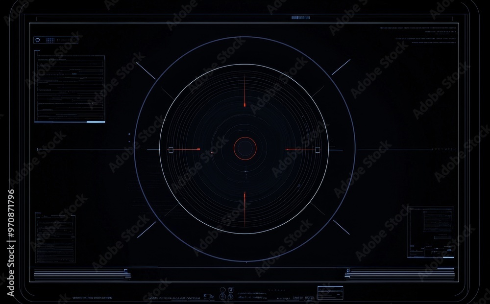 Poster the background of this hud represents a futuristic digital hi-tech sci-fi concept