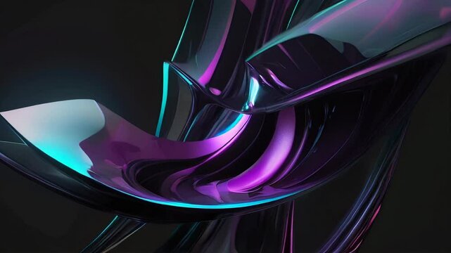 Abstract futuristic shape on black background, 3d render