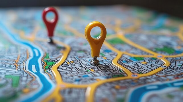 A digital map with real-time tracking and route optimization software, isolated on a white background, ideal for logistics, delivery systems, or route planning themes