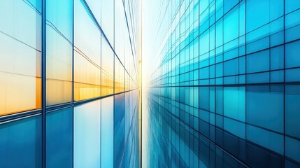 Fototapeta premium Abstract Cityscape: Glass Facades