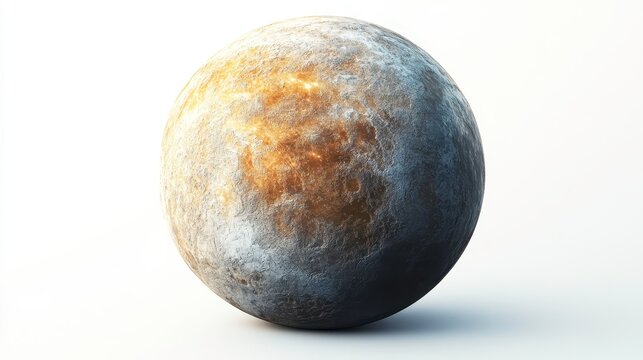 Kepler-62f (exoplanet) clipart, element, 3D illustration, realistic, isolated on white background