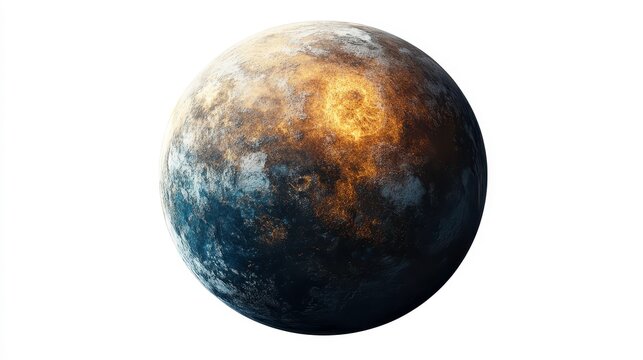 Kepler-62f (exoplanet) clipart, element, 3D illustration, realistic, isolated on white background