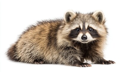 Fototapeta premium Raccoon Dog isolated on the white background