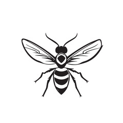 Fototapeta premium Wasp in cartoon, doodle style . Image for t-shirt, web, mobile apps and ui. Isolated 2d vector illustration in logo, icon, sketch style, Eps 10, black and white. AI Generative