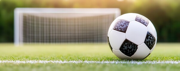 A soccer ball positioned perfectly for a free kick, with the goal in the distance, symbolizing potential and opportunity