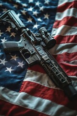 Obraz premium Exploring the Intersection of Gun Culture and Patriotism in American Society