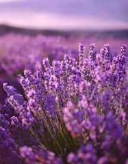Fototapeta premium Dolly shot of lavender flowers on field. Provence in France