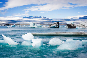 Jökulsárlón - large glacial lake in southern part of Vatnajökull National Park, Iceland