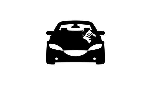 black car cleaning windshield clip art preview