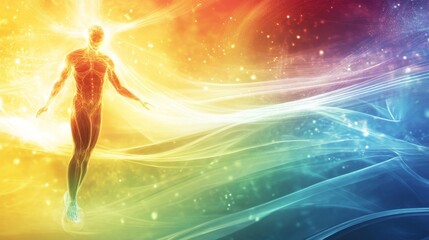 Naklejka premium Understanding the flow of energy within the human body for optimal health and vitality