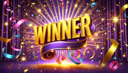 Winner announcement on a festive stage