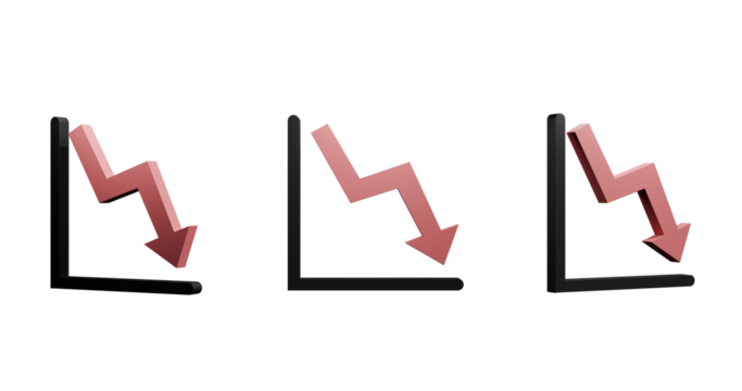 Dynamic 3D Market Decline Graph