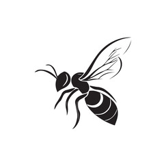 Wasp in cartoon, doodle style . Image for t-shirt, web, mobile apps and ui. Isolated 2d vector illustration in logo, icon, sketch style, Eps 10, black and white. AI Generative
