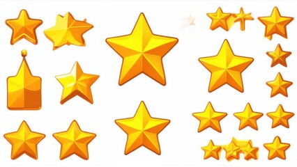 Star vector isolated icon. Stars vector icons. Stars collection. Golden Stars isolated on white background