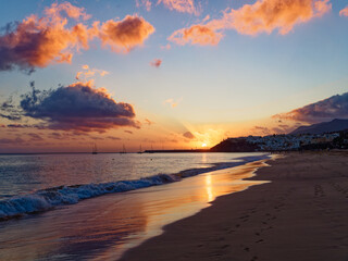 sunset on the beach