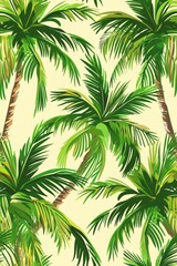 Fototapeta premium exotic palm tree seamless pattern