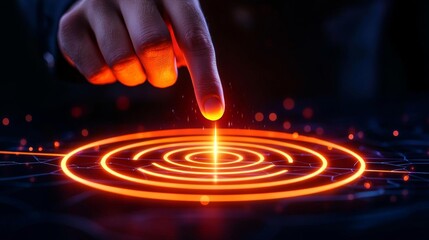Close-up of fingers tapping rhythmically on a desk while visualizing the perfect bullseye