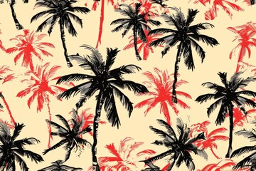 exotic palm tree seamless pattern