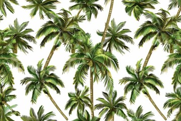 Obraz premium exotic palm tree seamless pattern