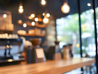 A blurred background of coffee shop