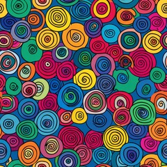Fun colorful circle doodle seamless pattern