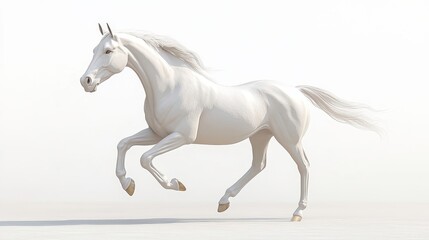Horse clipart, element, 3D illustration, realistic, isolated on white background