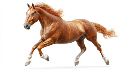 Obraz premium Horse clipart, element, 3D illustration, realistic, isolated on white background