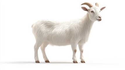 Obraz premium Goat clipart, element, 3D illustration, realistic, isolated on white background
