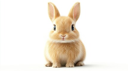 Obraz premium Rabbit clipart, element, 3D illustration, realistic, isolated on white background