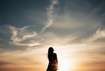 silhouette of a person on a beach